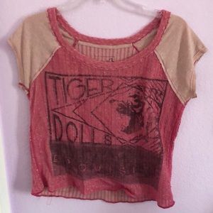 Free People We The Free Vintage Pink Raglan Tee